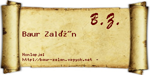 Baur Zalán névjegykártya